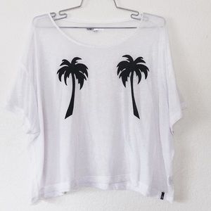 Palm Tree Sheer Crop Top